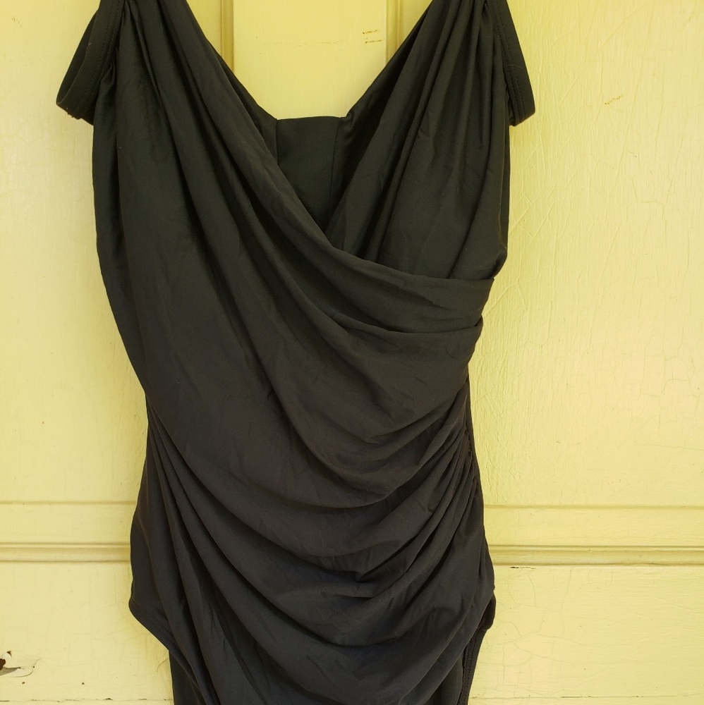 Vintage Jantzen Classics Black One Piece Swimsuit, Size 14